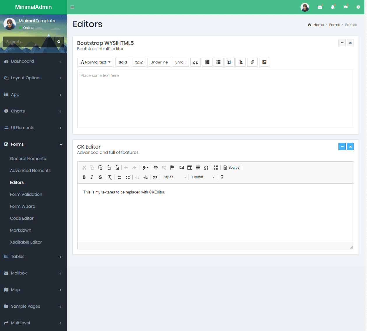 Forms & editors