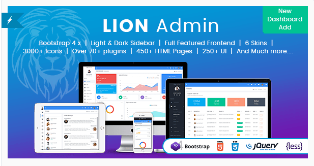 Bootstrap 4 Admin Dashboard