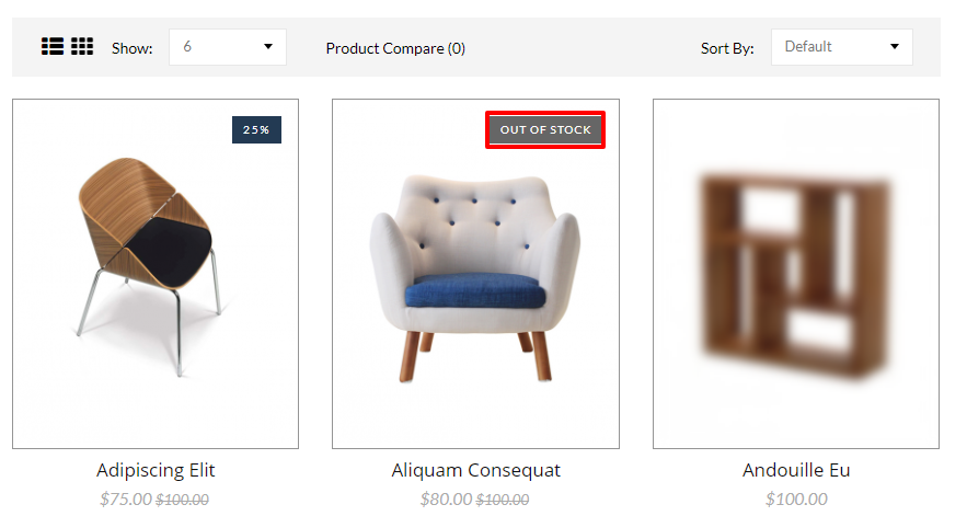 out of stock