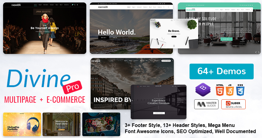 Divine Pro 64 Responsive HTML Templates 850×450 (5)